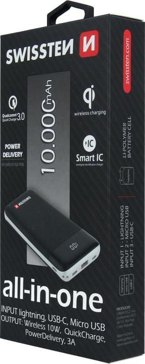 Produktbild Swissten All-In-One (10000 mAh, 10 W, 37 Wh)