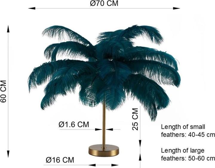 Produktbild Kare Design Tischleuchte Feather Palm Grün 60cm (E27)