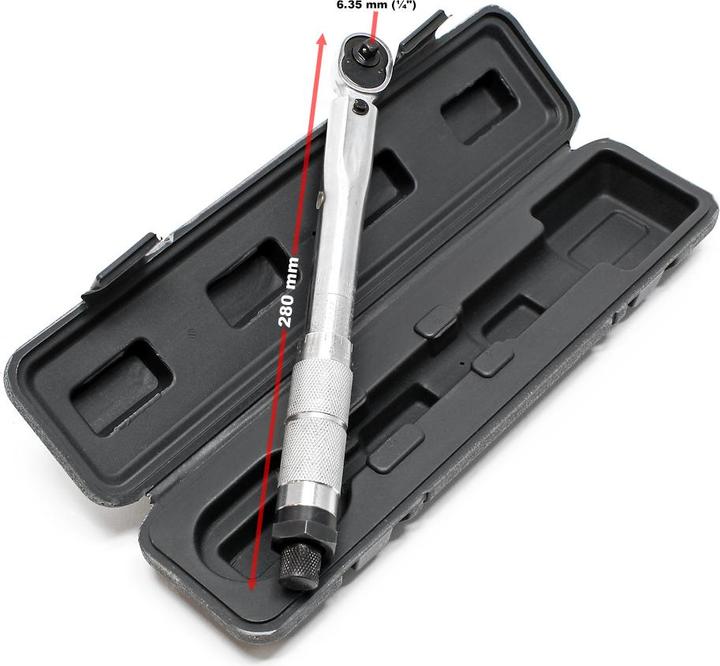 Actual product image Wiltec Torque Wrench 1/4 " 2-24 Nm bidirectional Crack Ratchet for Screws Nuts Bits (6.35 Nm, 24 Nm)