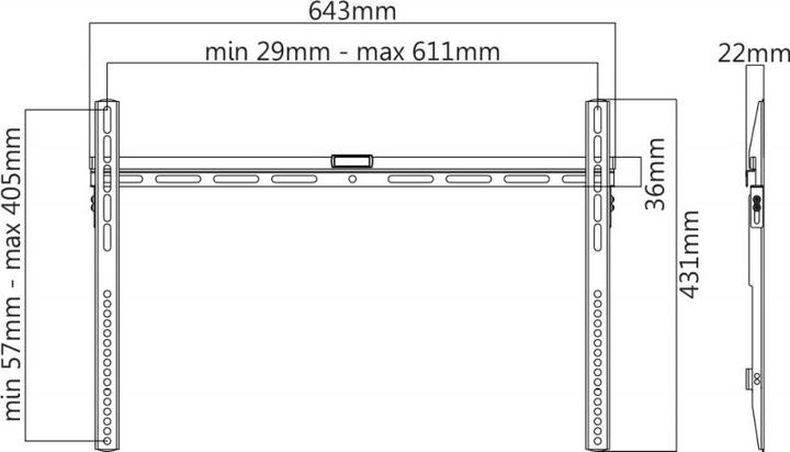 Productafbeelding Nuova Videosuono newVideosuono LCD008 TV muurbeugel 177,8 cm (70') Zwart (Muur, 40 kg, 42" - 70")