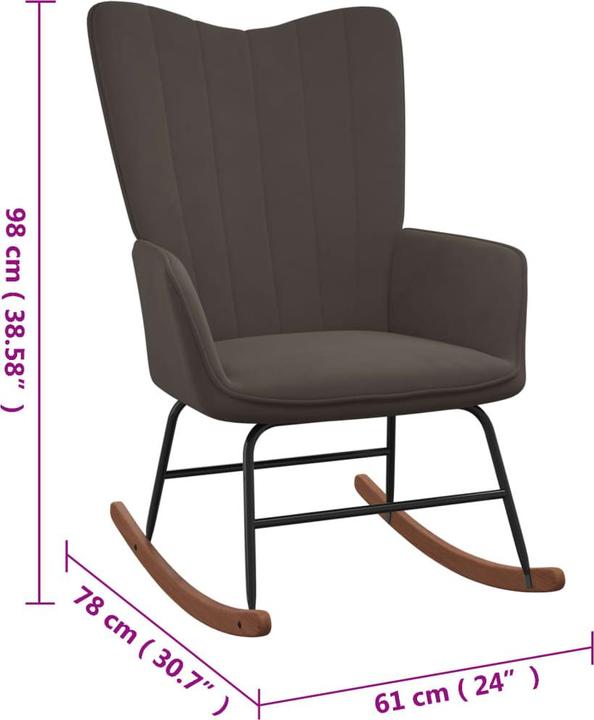 Image du produit vidaXL Schaukelstuhl mit Hocker