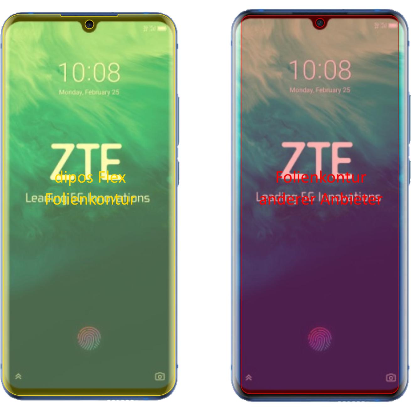 Thumbnail - Dipos Displayschutzfolie Full-Cover 3D (2 Stück, ZTE Axon 10 Pro), Smartphone Schutzfolie, Transparent