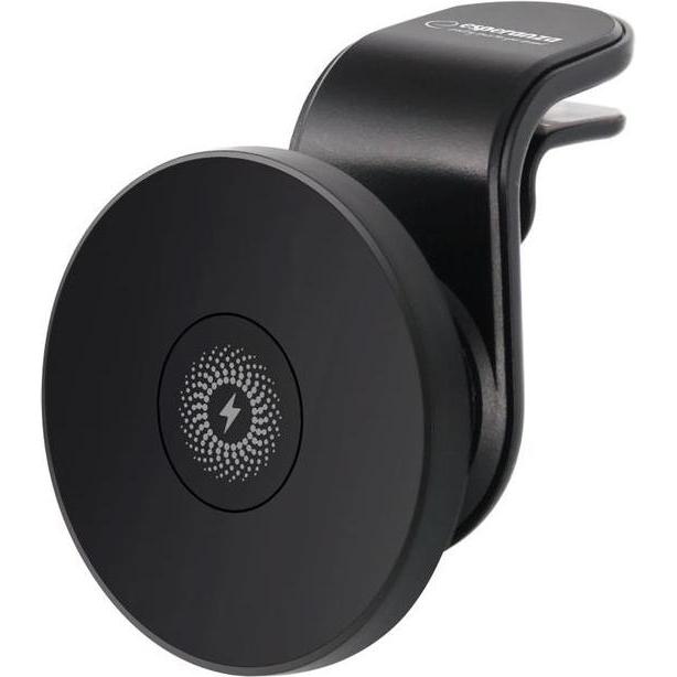 Esperanza Magnetic Car Air Vent Holder With Wireless Charger For Smartphones Hoop, Supporto per smartphone, Nero
