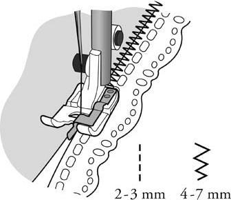 Produktbild Husqvarna Kantennähfuss mit Lineal in der Mitte