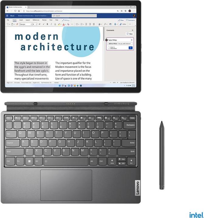 Produktbild Lenovo IdeaPad Duet 5 (12.40", Intel Core i7-1255U, 16 GB, 512 GB, DE)