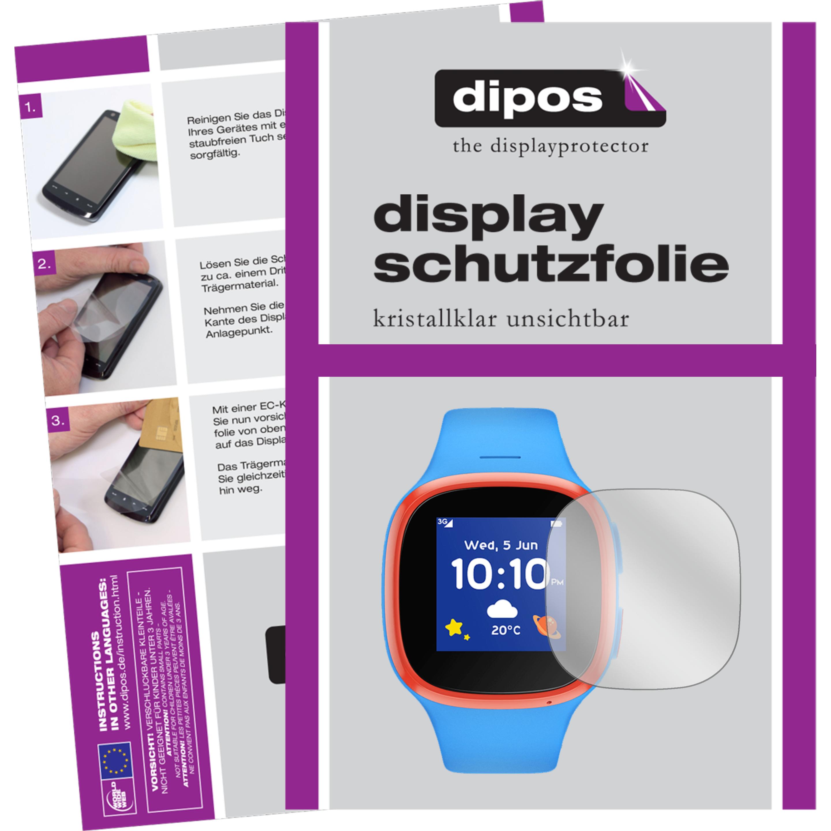 Dipos Displayschutzfolie Crystalclear, Smartwatch Schutzfolie, Transparent