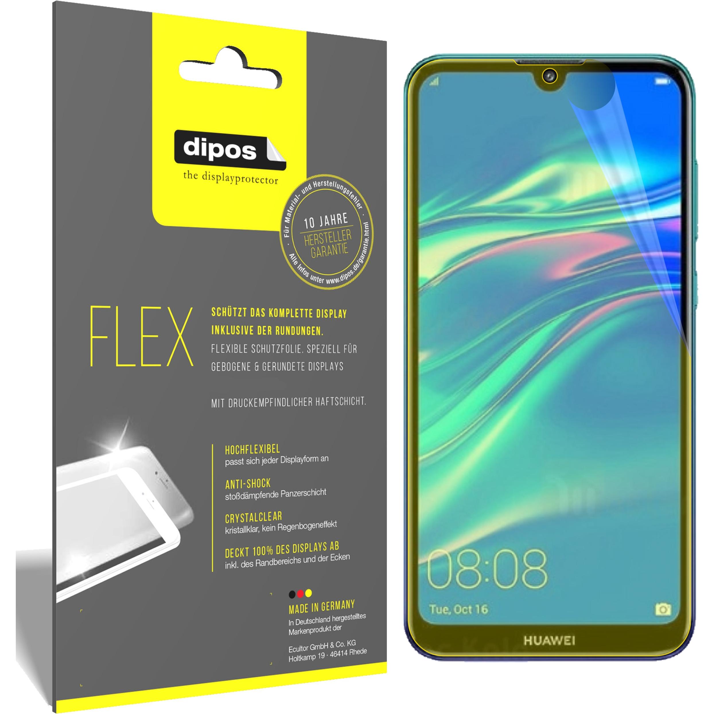Dipos Displayschutzfolie Full-Cover 3D (3 Stück, Huawei Y7 Pro (2019)), Smartphone Schutzfolie, Transparent