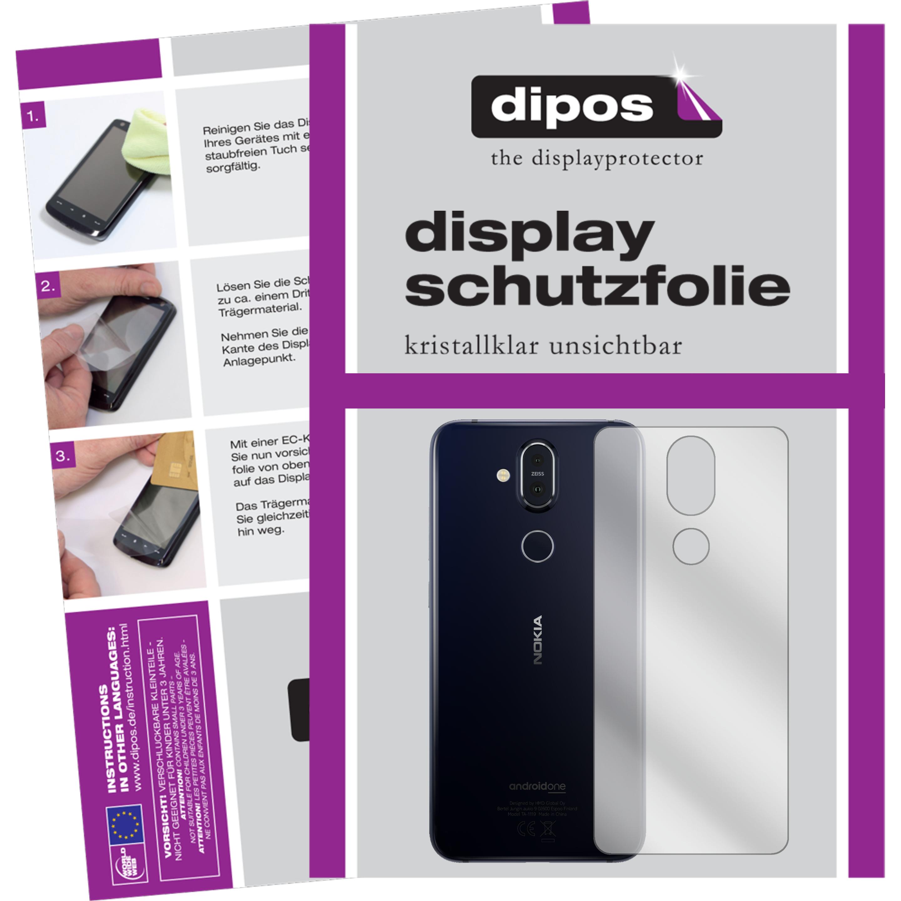 Dipos Displayschutzfolie Crystalclear (1 Stück, Nokia 8.1), Smartphone Schutzfolie, Transparent