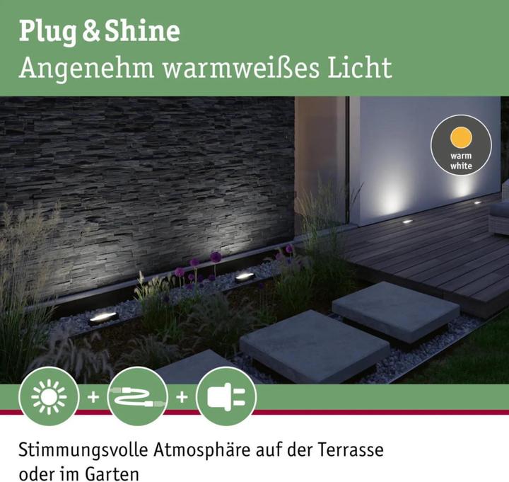 Produktbild Paulmann Plug & Shine Wallwasher Tidos (510 lm, IP67)