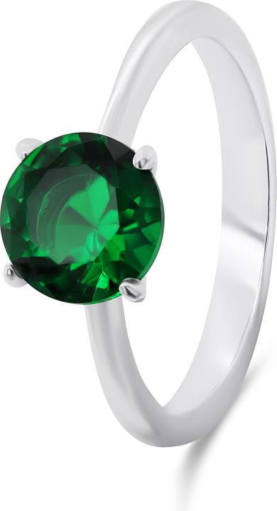 Actual product image Brilio Silver - Timeless silver ring with green zircon RI057WG - Circuit: 52 mm (52, 925 Silver)