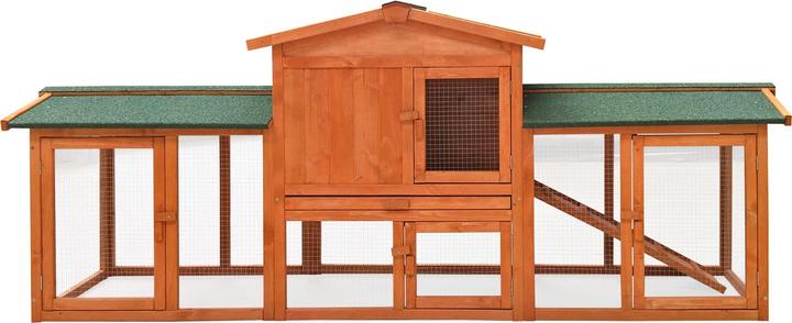 Produktbild Wiltec Hasenstall 2190x530x850mm Freilaufgehege Hasenkäfig Kleintierstall Fichte