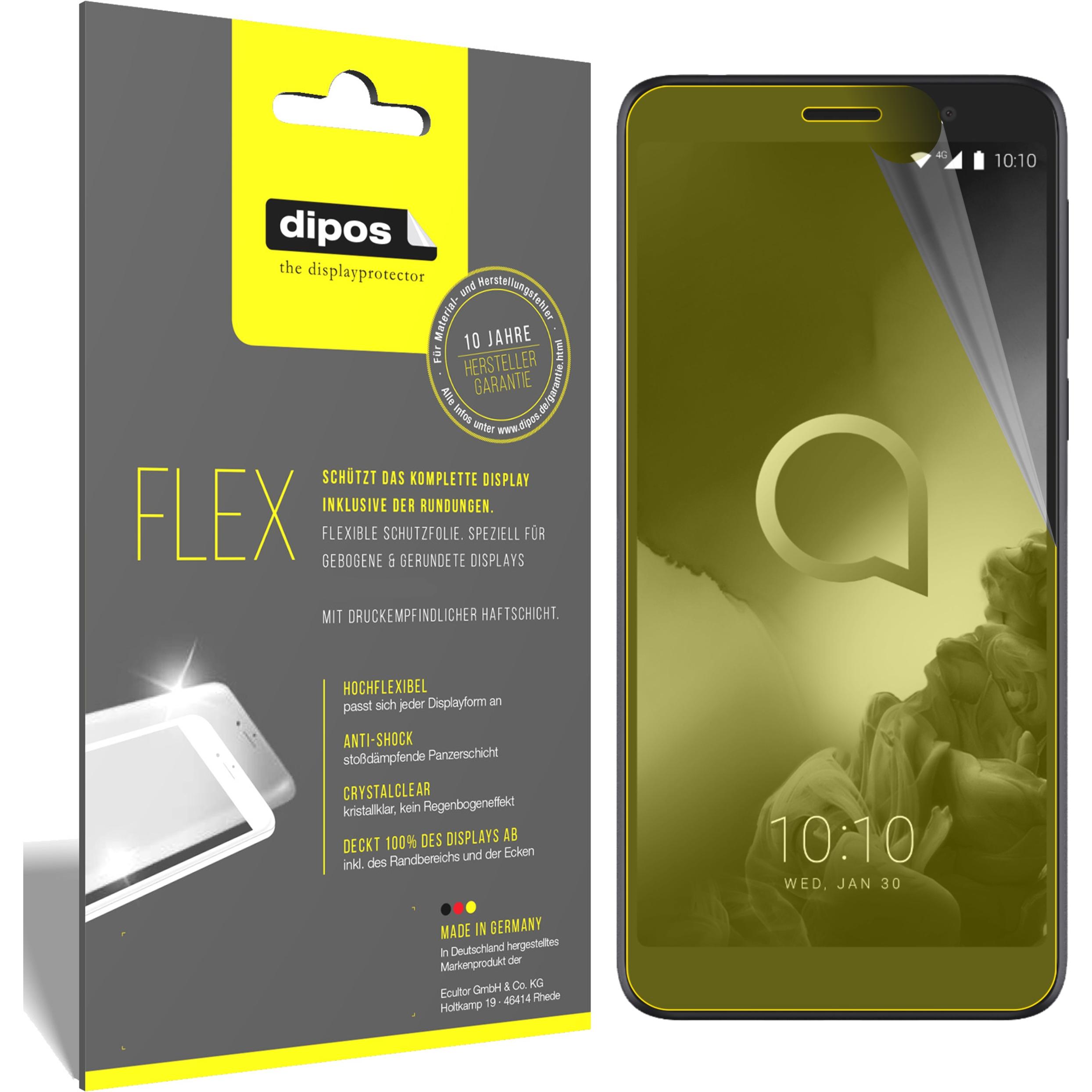 Dipos Displayschutzfolie Full-Cover 3D (3 Stück, Alcatel 1C (2019)), Smartphone Schutzfolie, Transparent