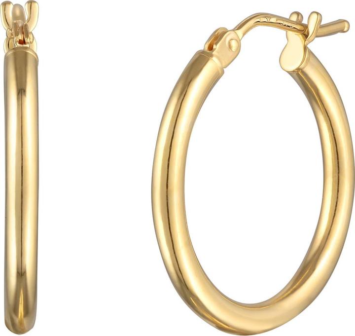 Immagine prodotto Elli PREMIUM orecchini a cerchio Basic 15mm 375 oro giallo (Oro giallo 375)