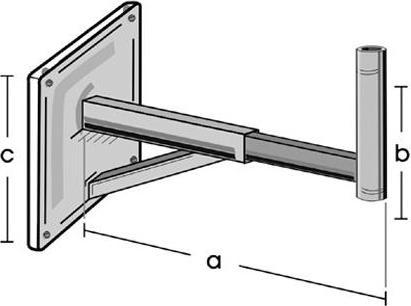 Produktbild Televes WWH5075 - Winkelwandhalter, feuerverzinkt, ausziehbar, 50 mm