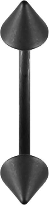 Actual product image Star Piercing Micro banana black matt with two cones (without brass, Surgical steel 316L)
