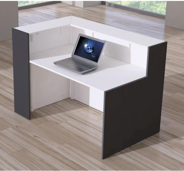 Actual product image Kerkmann BARI reception desk white anthracite (150 x 95 x 108 cm)