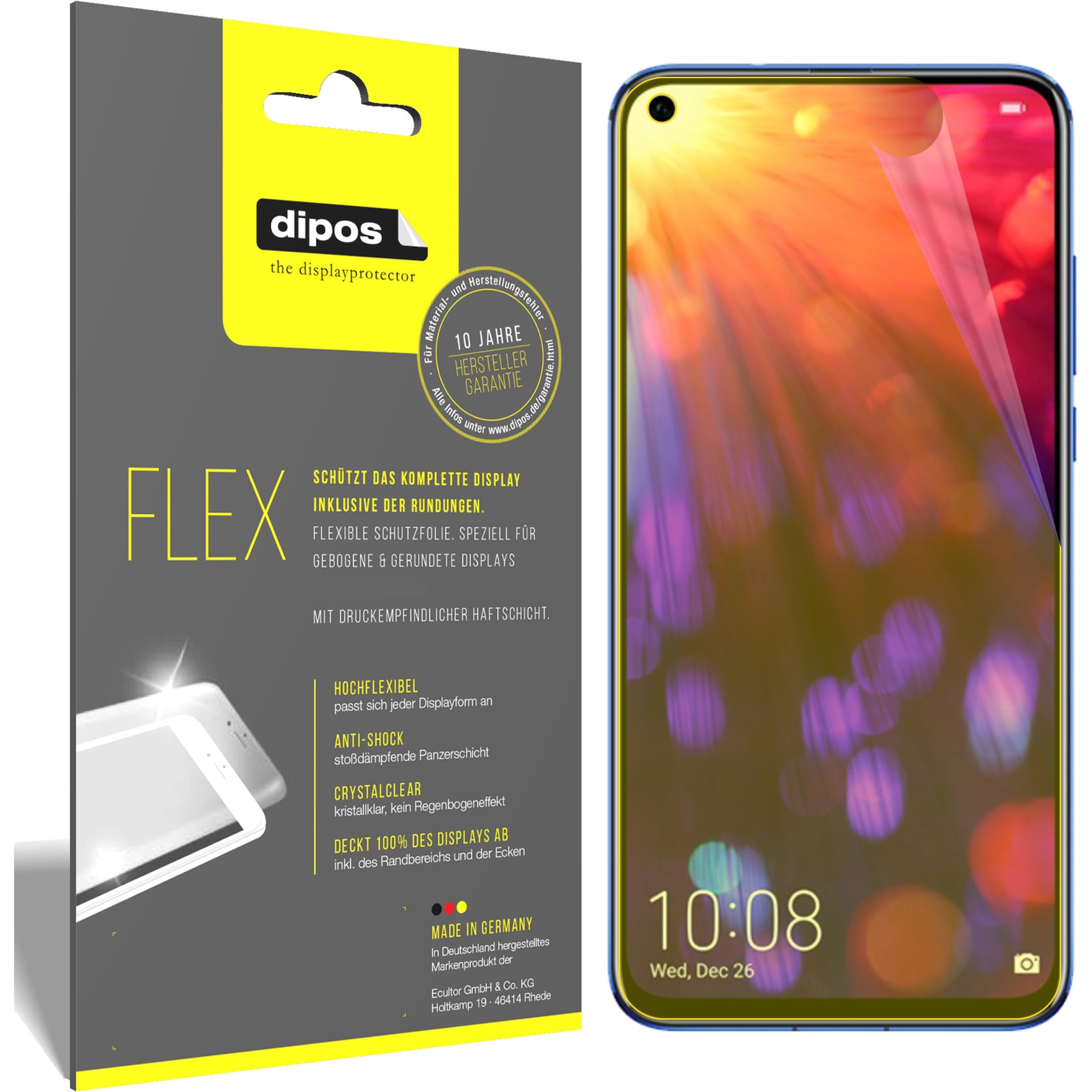 Dipos Displayschutzfolie Full-Cover 3D (3 Stück, LG V20), Smartphone Schutzfolie, Transparent