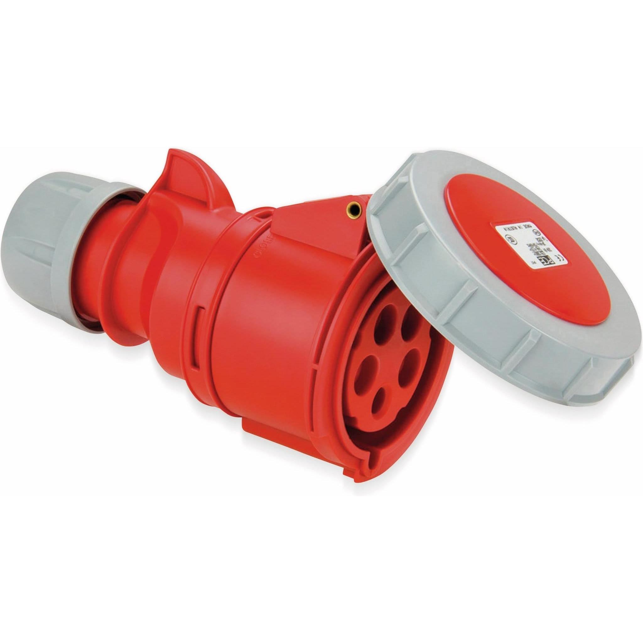 PCE, Netzstecker + Netzkupplung, Kupplungssteckdose 16A 5p 6h IP67 Shark (CEE 63/5)