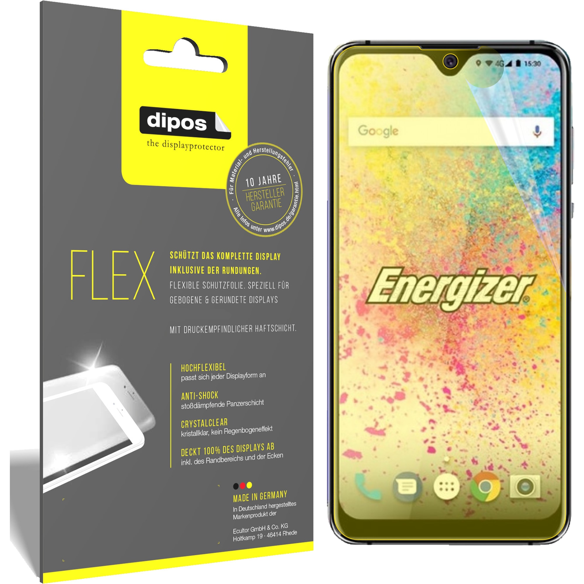 Dipos Displayschutzfolie Full-Cover 3D (2 Stück, Ultimate U620S Pop), Smartphone Schutzfolie, Transparent