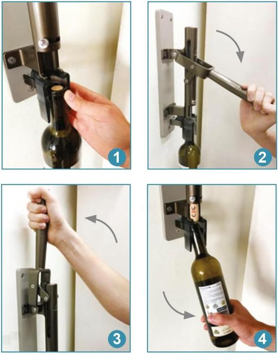 Image du produit Tire-bouchon mural avec support en bois (Tire-bouchon levier)