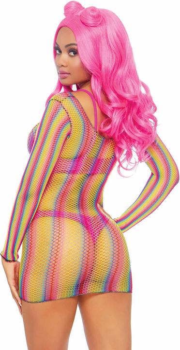 Productafbeelding Leg Avenue Regenboog visnet mini jurkje (Eén maat voor iedereen)