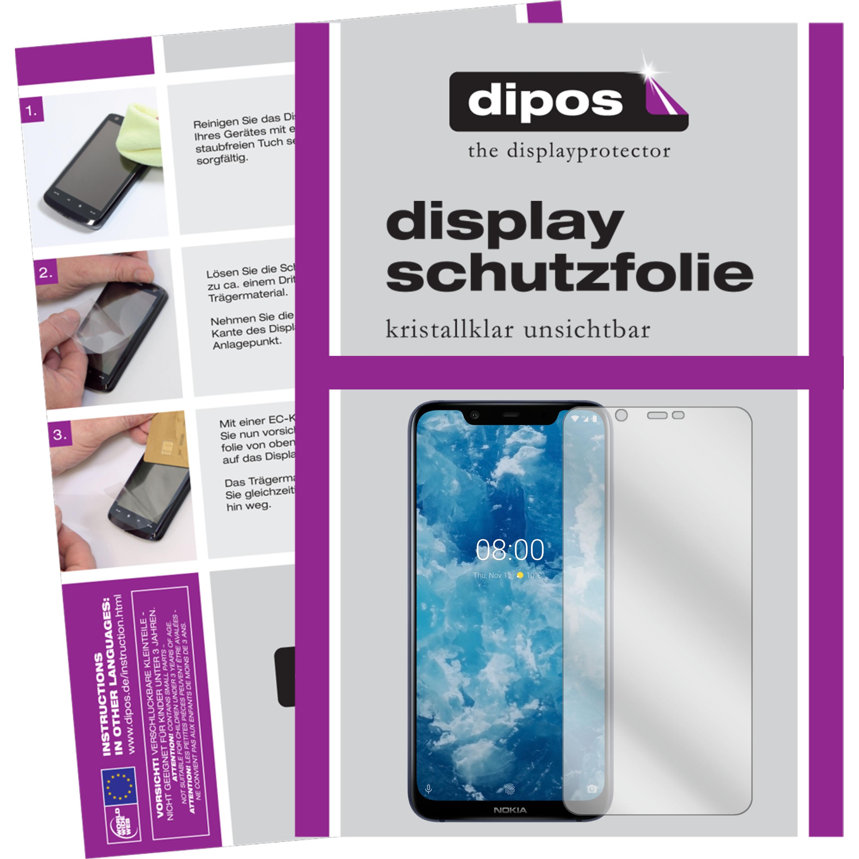 Dipos Displayschutzfolie Crystalclear (1 Stück, Nokia 8.1), Smartphone Schutzfolie, Transparent