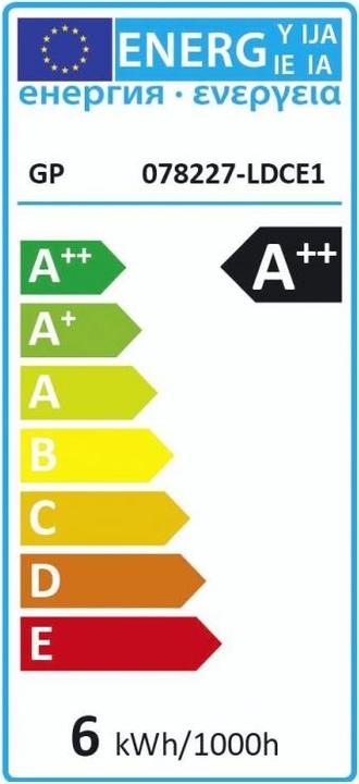 Energie-Label GP Lighting Lighting Filament Classic E27 6W (60W) 806 lm (E27, 806 lm, 1x)