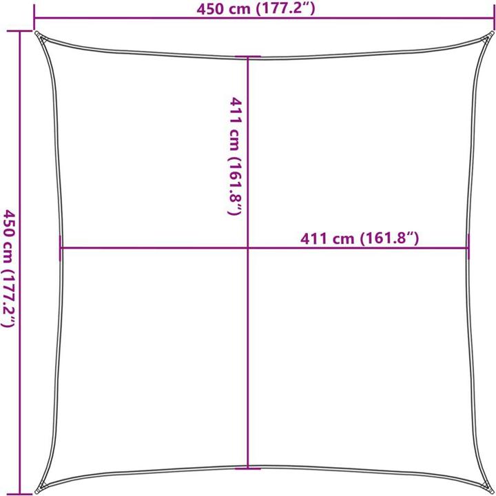 Produktbild vidaXL Sonnensegel (450 x 450 cm)