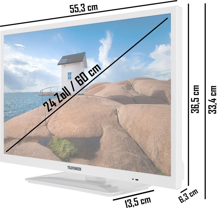 Image du produit Telefunken XH24SN550MV-W Téléviseur 24 pouces / Smart TV (HD Ready, HDR, 12 Volts) - 6 mois de HD+ inclus (24", LED, HD, 2023)