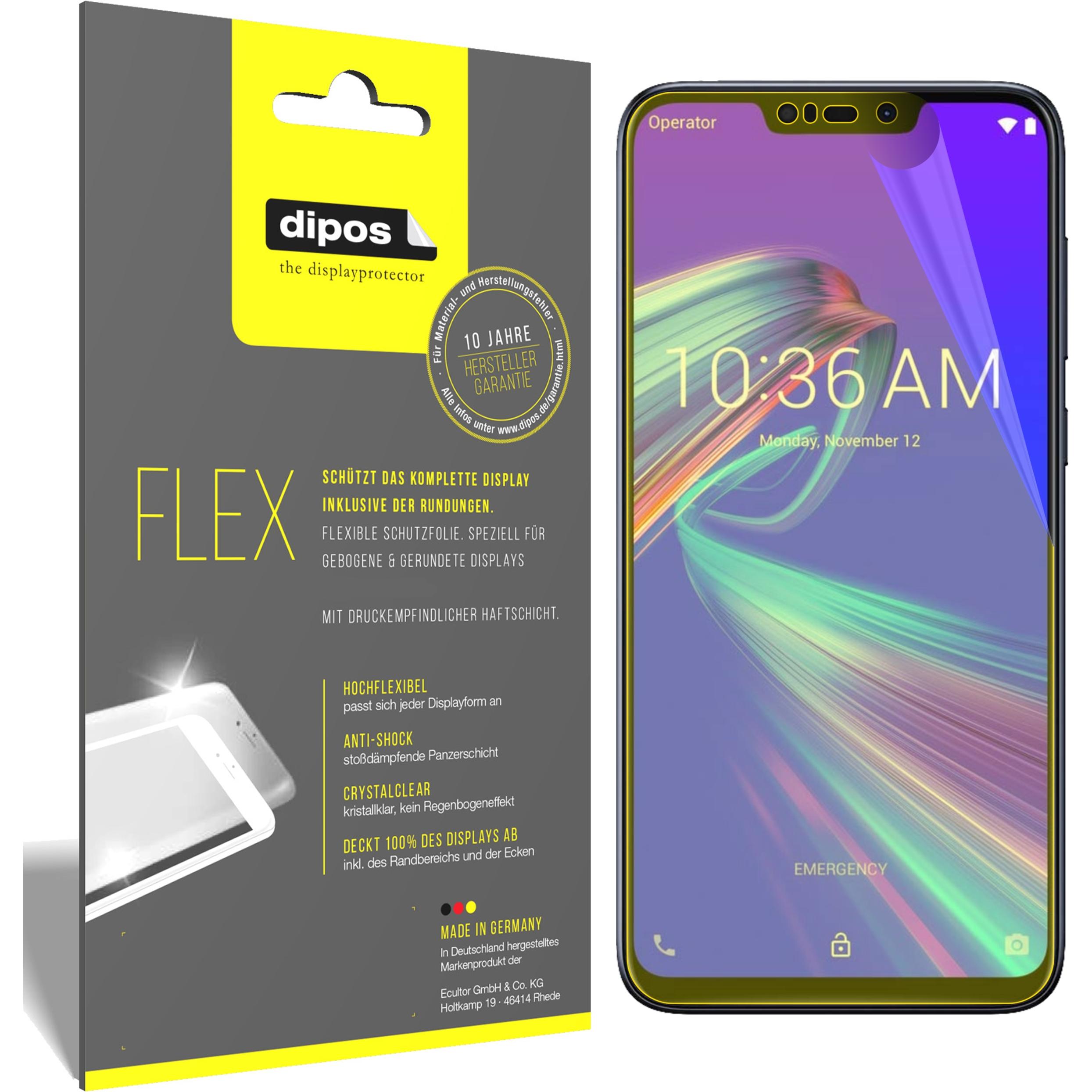 Dipos Displayschutzfolie Full-Cover 3D (1 Stück, Asus Zenfone Max (M2)), Smartphone Schutzfolie, Transparent