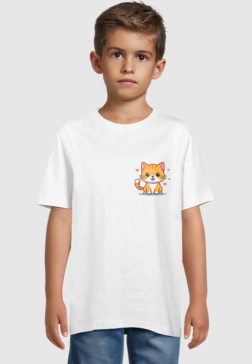 Produktbild Merchcode Kids Cute Cat - Basic T-Shirt - 184759 (146, 152)