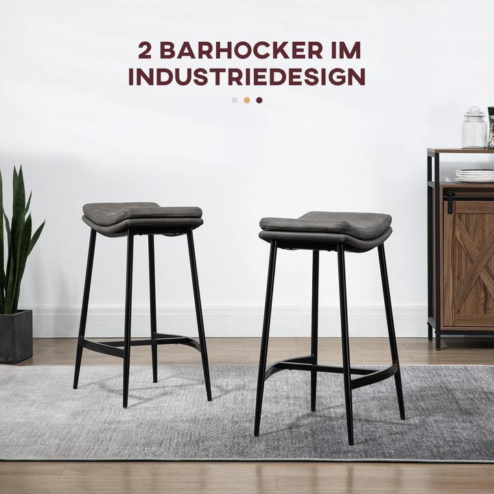 Actual product image Homcom Barhocker Polyester, Stahl Grau