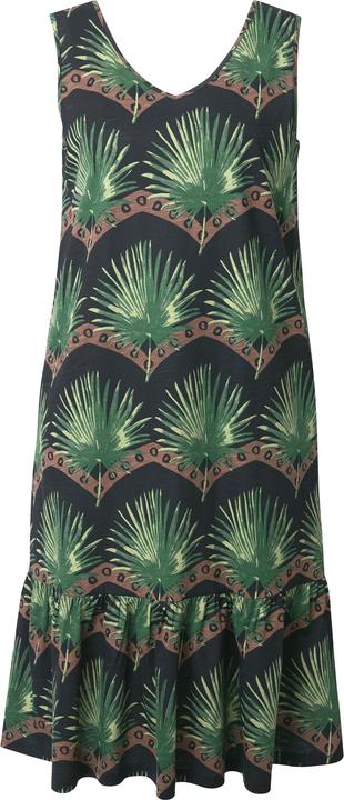 Immagine prodotto Ulla Popken Maxi abito dal taglio smanicato in cotone biologico con foglie e scollo a V (60)