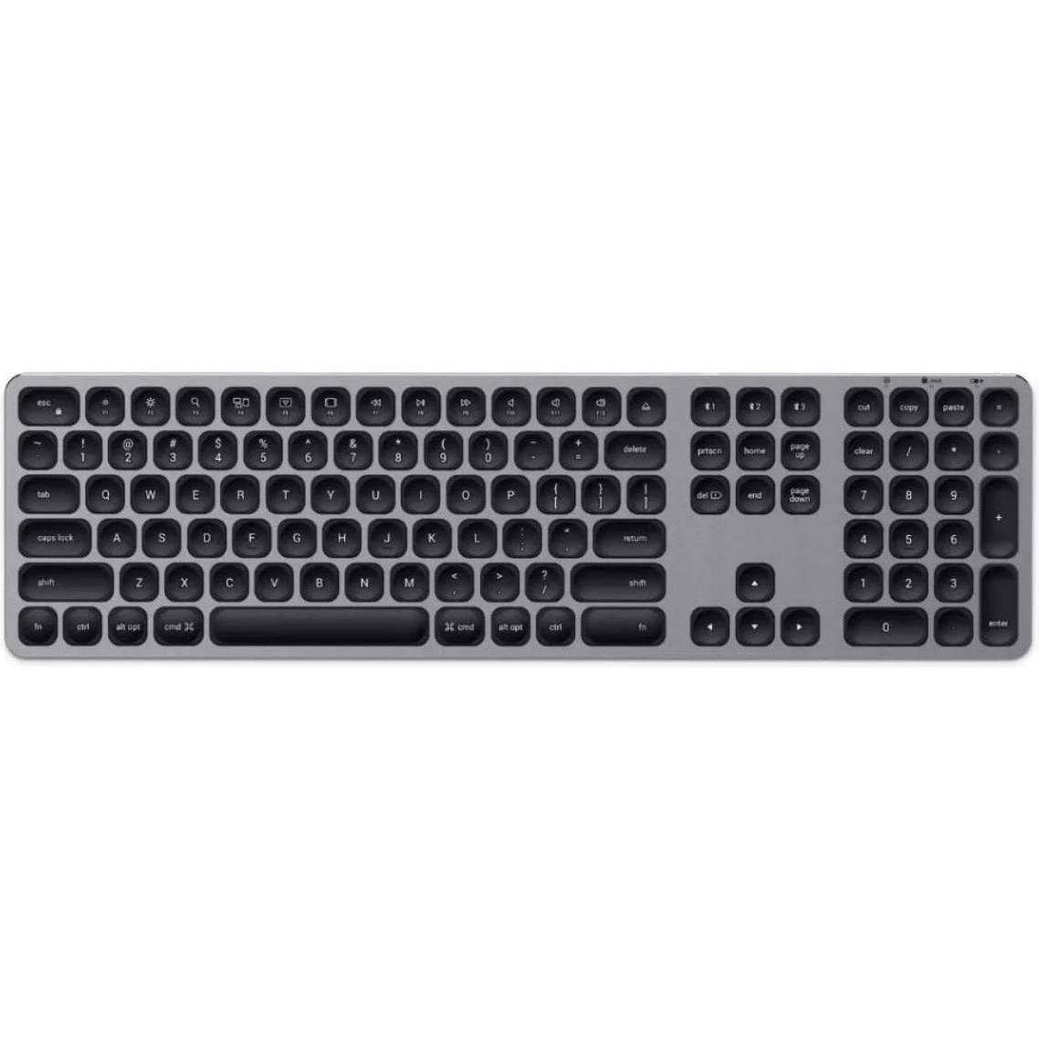 Satechi ST-AMBKM keyboard Bluetooth QWERTY US International Black, Grey (Eng. Int., Kabellos), Tastatur, Grau