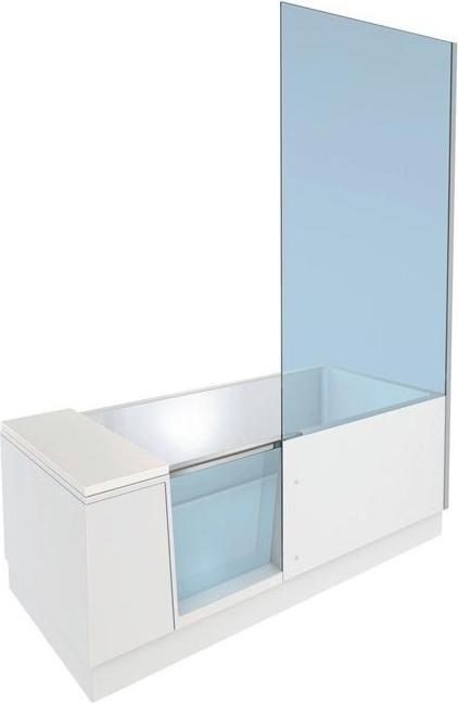 Produktbild Duravit Badewanne SHOWER & BATH 1700x750mm Ecke rechts weiss Tür Klarglas (285 l, 170 cm, 75 cm)