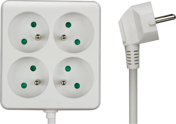Produktbild Velleman 4-Fach-Steckdosenleiste - Quadratisch (4 x, CEE 7/5, 1.50 m)