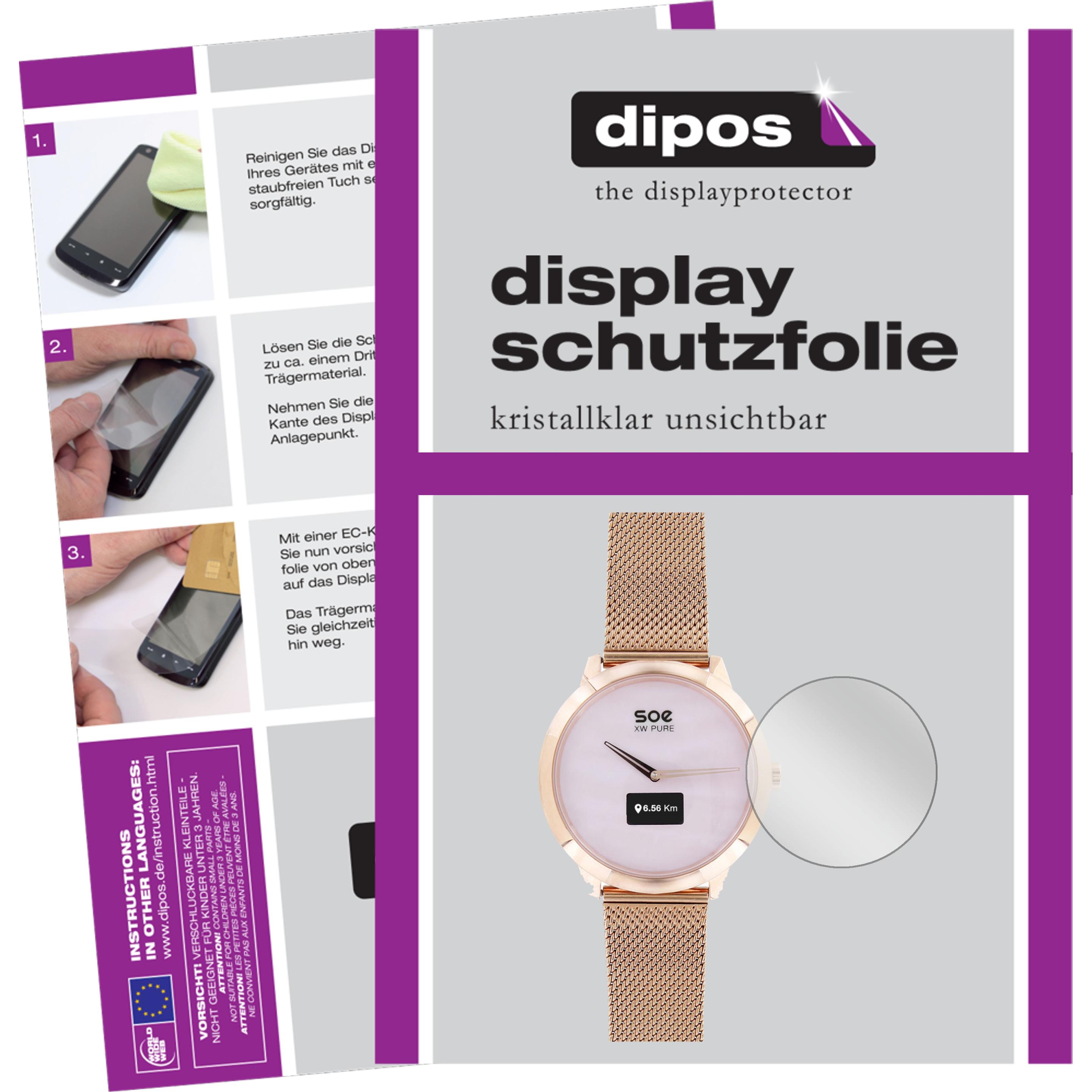 Dipos Displayschutzfolie Crystalclear, Smartwatch Schutzfolie, Transparent