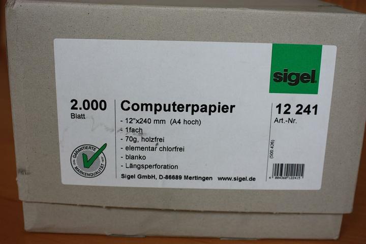 Produktbild Sigel Computerpapier (Spezial, 2000 Blätter, 70 g/m²)