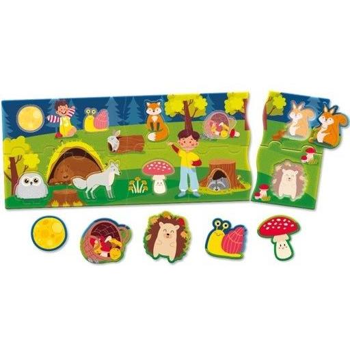 Thumbnail - Lisciani - Carotina Baby - Puzzle Panorama: Der Wald - Interaktives Puzzle für Kinder von 1 bis 4 Ja