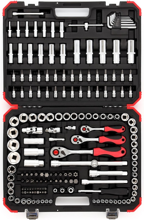 Actual product image Gedore Red red Socket set, 172-piece, With reversible ratchet, ratchets, sockets and bit set (20 mm, 10 mm, 8 mm, 9 mm, 30 mm, 27 mm, 15 mm, 25 mm)