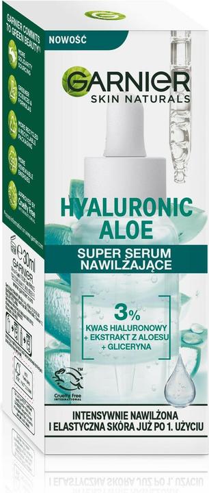Actual product image Garnier Hyaluronic Aloe Super Moisturising Serum For All Skin Types 30Ml (30 ml, Day cream)