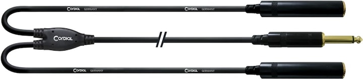 Produktbild Cordial CFY 0.3 PGG - Y-Kabel 6.3mm Mono-Klinke - 2x 6.3mm Mono Klinken-Buchse (0.30 m, 6.3mm Klinke (Jack))