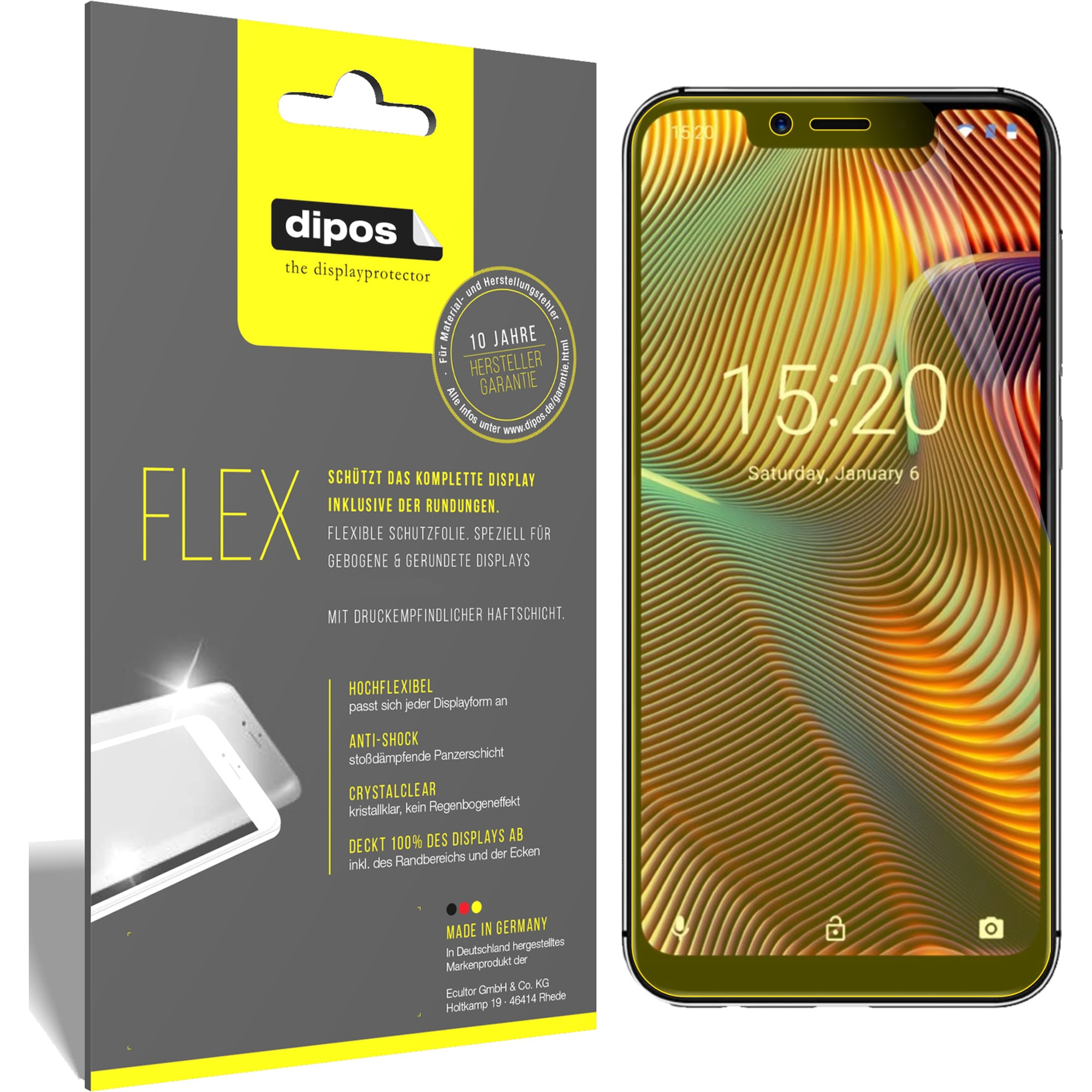 Dipos Displayschutzfolie Full-Cover 3D (3 Stück, Oppo A3 Pro), Smartphone Schutzfolie, Transparent