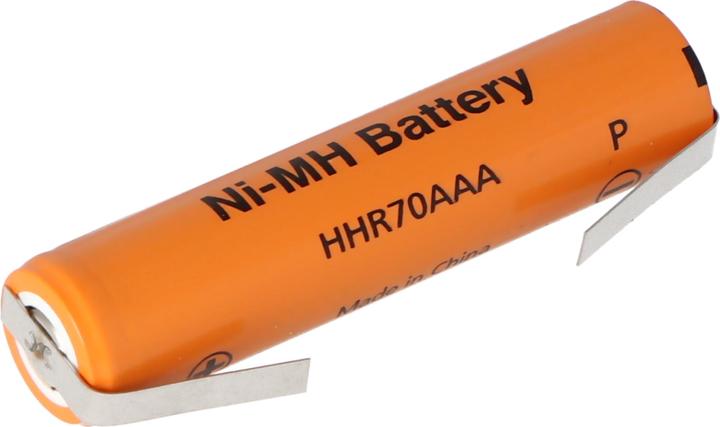 Actual product image Panasonic Akku Flat Top HHR-70AAAE4 / AAA mit Lötfahne U-Form (1 pcs., AAA, 700 mAh)