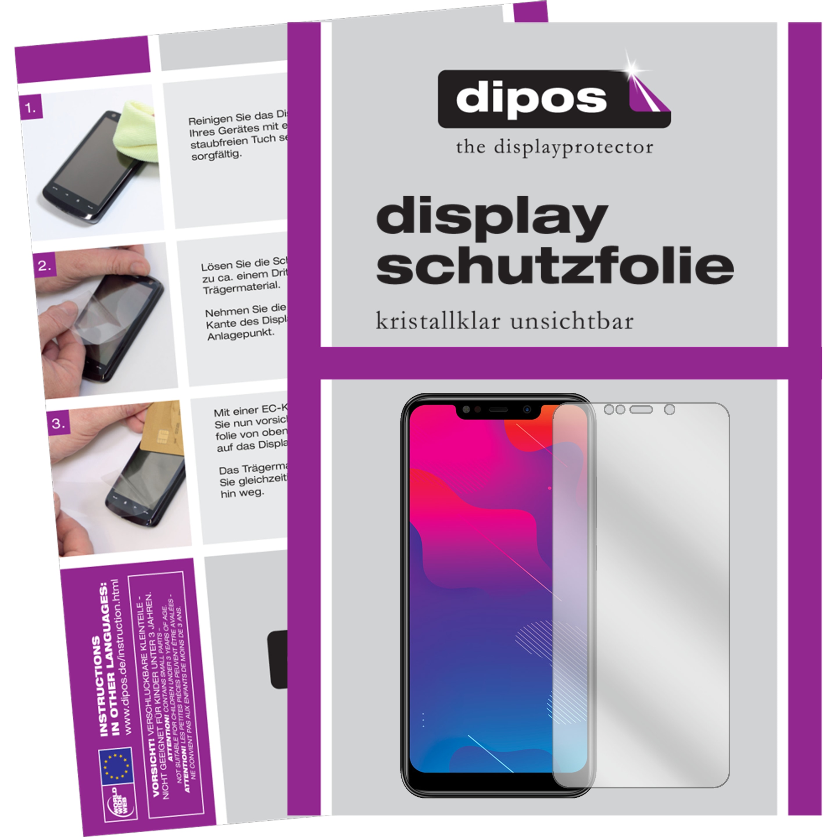 Dipos Displayschutzfolie Crystalclear (5 Stück, Panasonic Eluga Z1 Pro), Smartphone Schutzfolie, Transparent