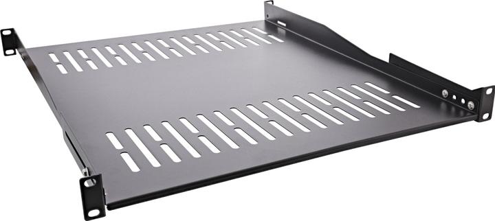 InLine 19" plank, 550mm, 50kg, 1U, RAL 9005 zwart