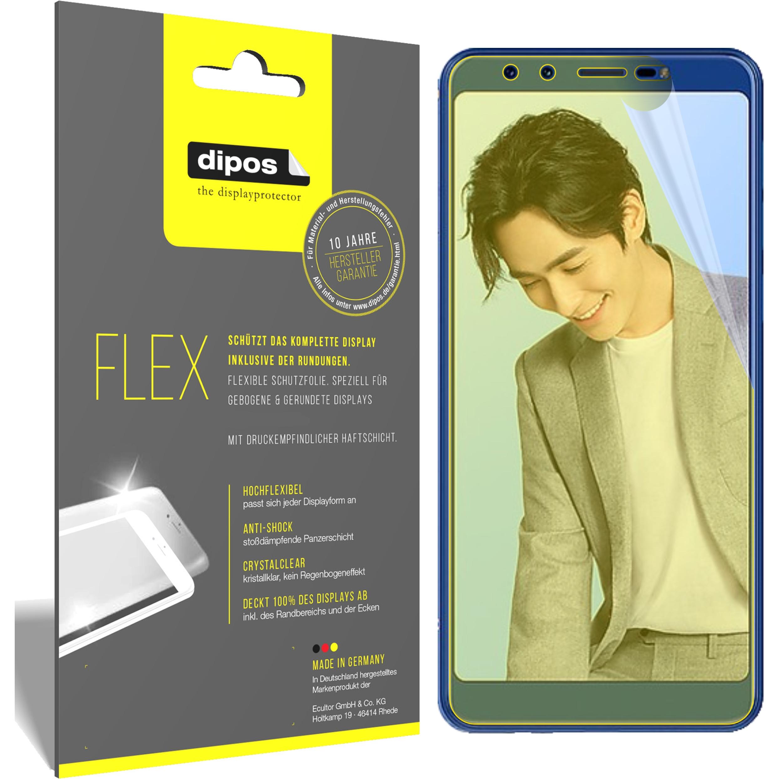 Dipos Displayschutzfolie Full-Cover 3D (2 Stück, Lenovo K5s), Smartphone Schutzfolie, Transparent