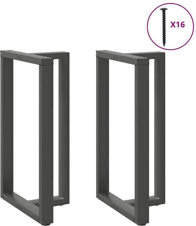 Produktbild vidaXL Bartischbeine T-Form 2 Stk. Anthrazit 60x35x(101-102) cm Stahl