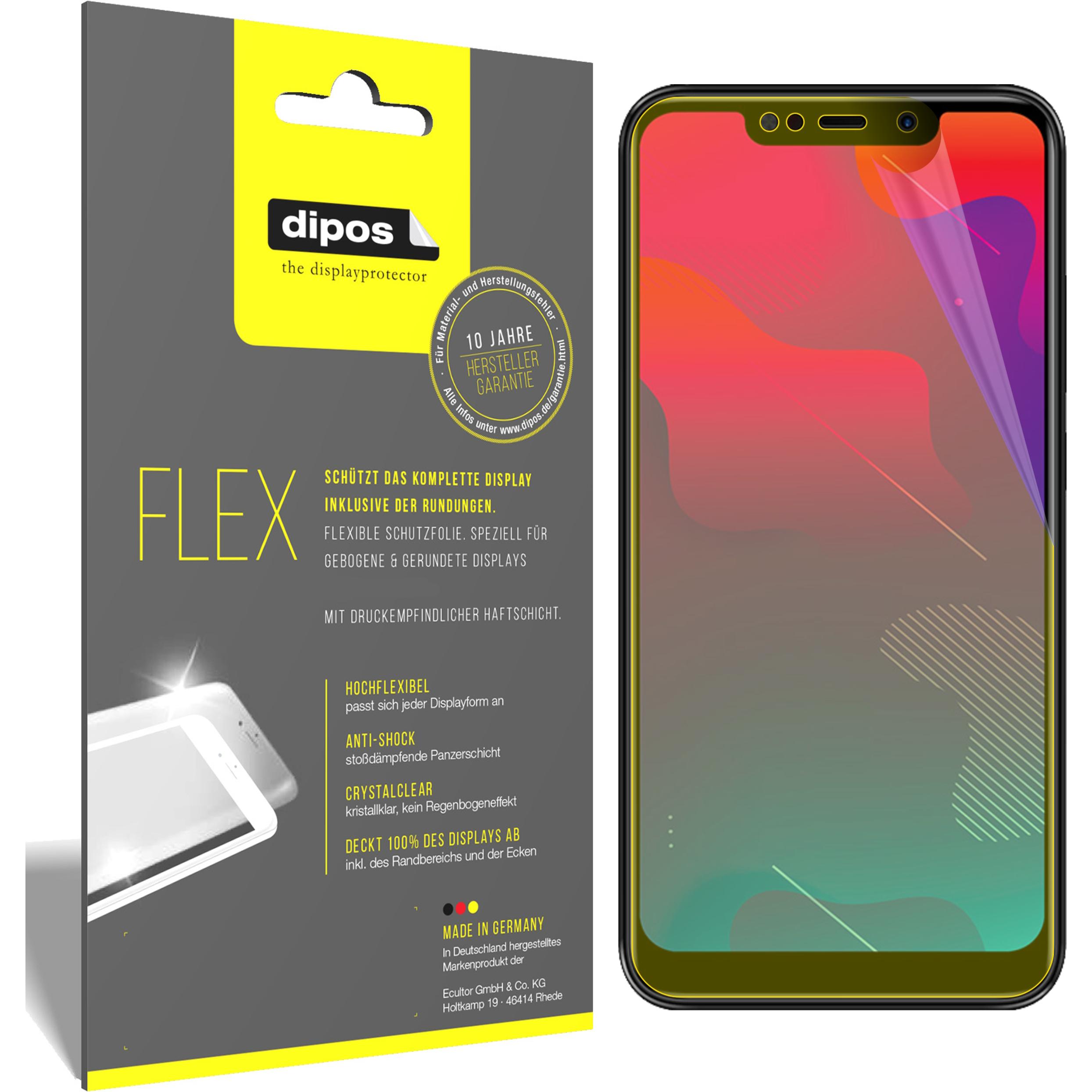 Dipos Displayschutzfolie Full-Cover 3D (3 Stück, Panasonic Eluga Z1), Smartphone Schutzfolie, Transparent