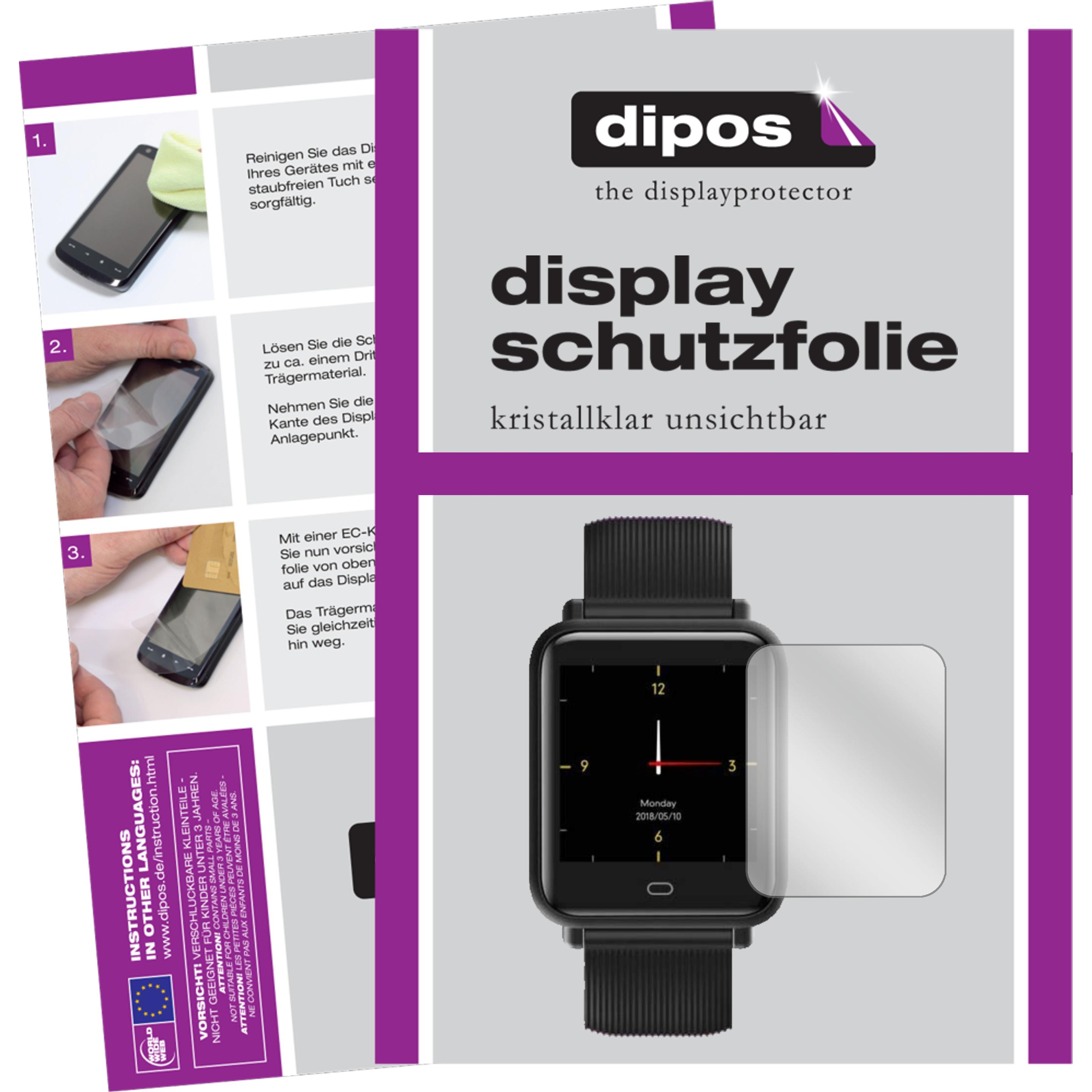 Dipos Displayschutzfolie Crystalclear, Smartwatch Schutzfolie, Transparent